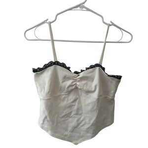 White/Cream Lace-Trimmed Camisole